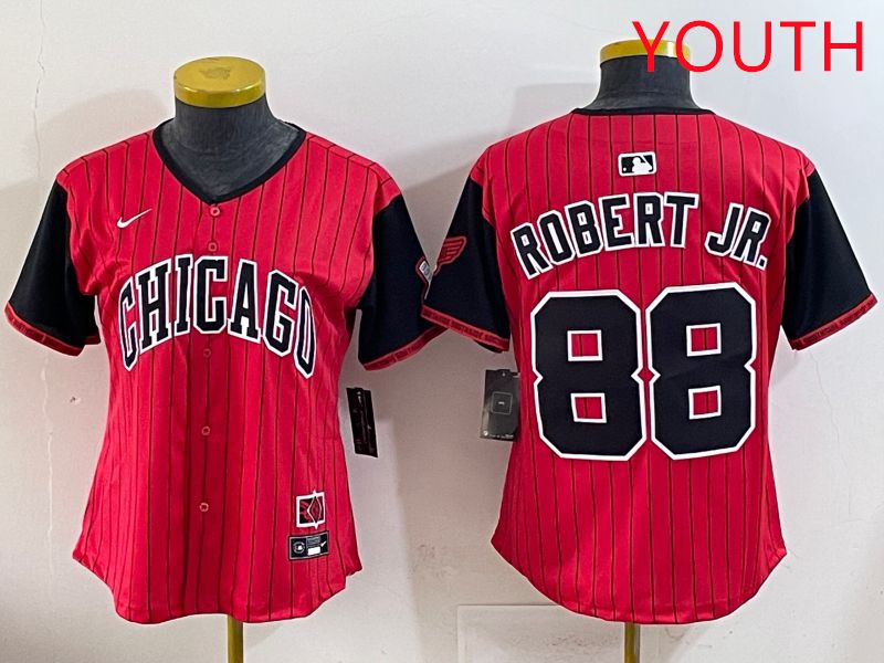 Youth 2025 Chicago White Sox #88 Robert jr Red Joint Name Nike MLB Jersey style 16